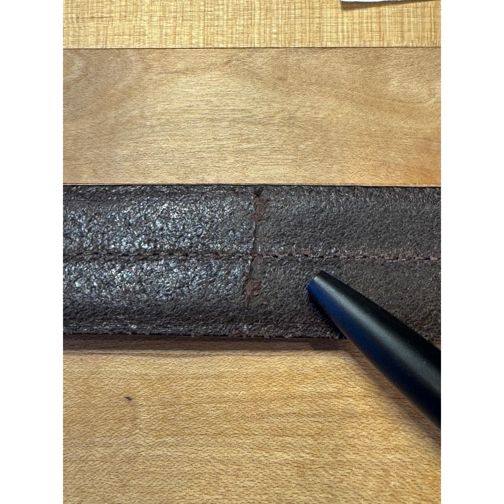 Coach 3720 Mens Dark Brown Leather Belt 80cm 32 Made in Italy Silver Buckle - Picture 3 of 9